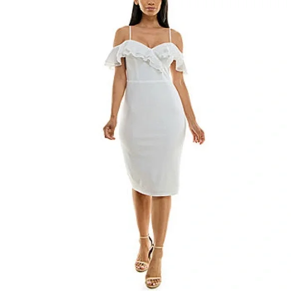 premier amour short sleeve sheath dress Premier Amour Short Sleeve Midi Sheath Dress | White | Womens 6